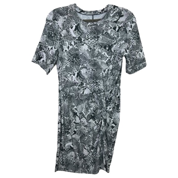 ENZA COSTA, Women’s Mini Dress in ‘Boa’ Side Knot, Crew-Neck, Black/White Medium - Picture 3 of 14